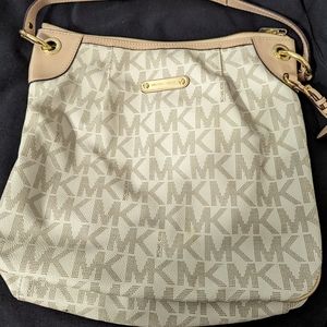 Cream and Tan Michael Kors shoulder bag